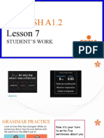 InGLÉS A1.2 LESSON 7 Student's Work