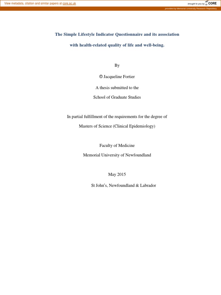 Lifestyle Indicator's Impact on Well-Being | PDF | Quality Of Life ...