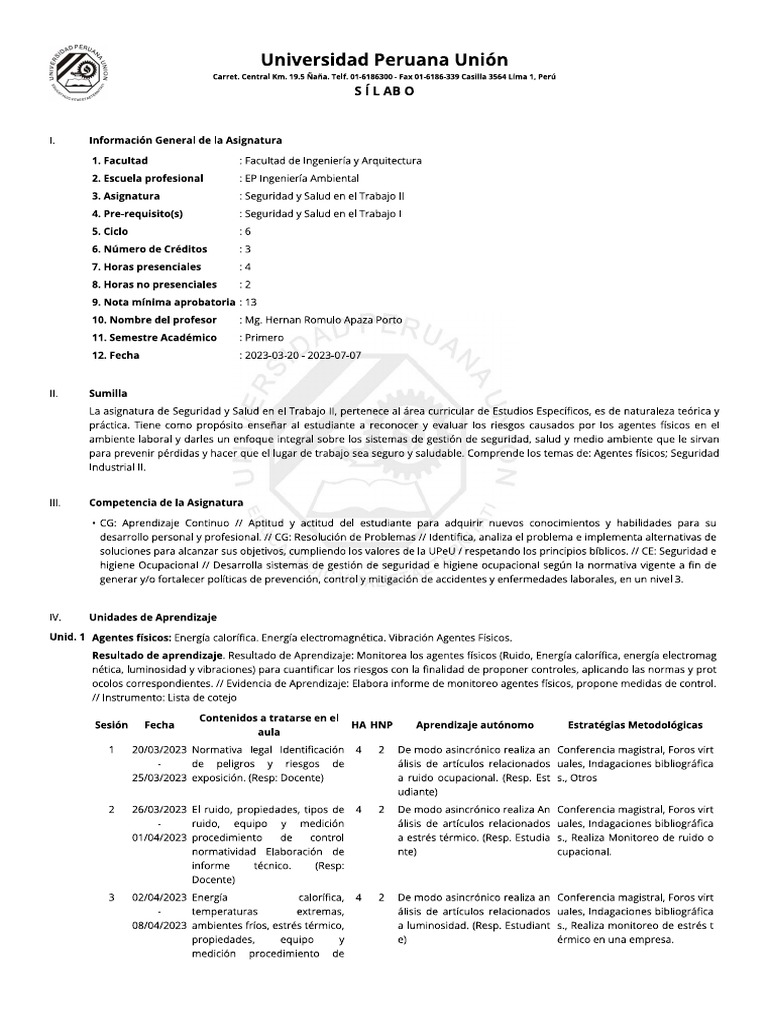 Seguridad Y Salud En Trabajo Ii Pdf