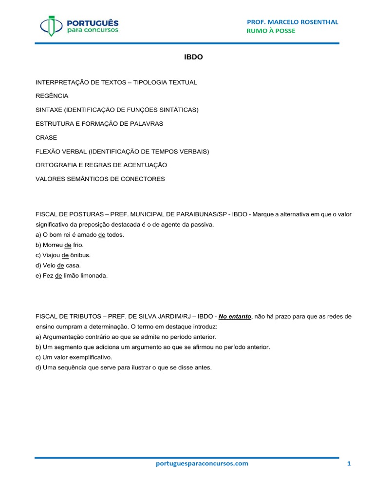 RUMO A POSSE - Banca IBDO | PDF