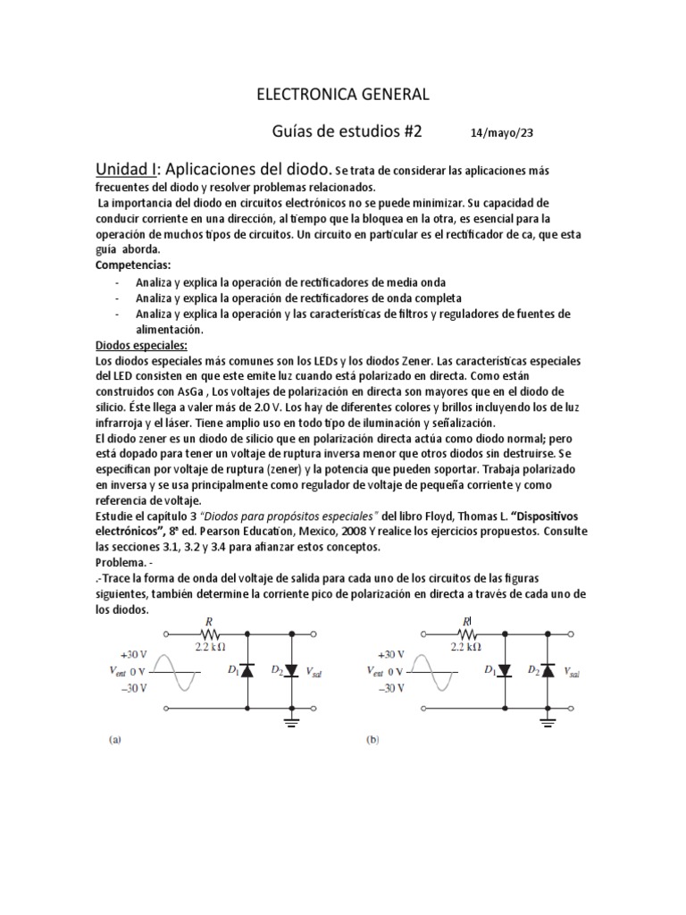 Aplicaciones y Análisis de Diodos | PDF | Diodo | Diodo emisor de luz