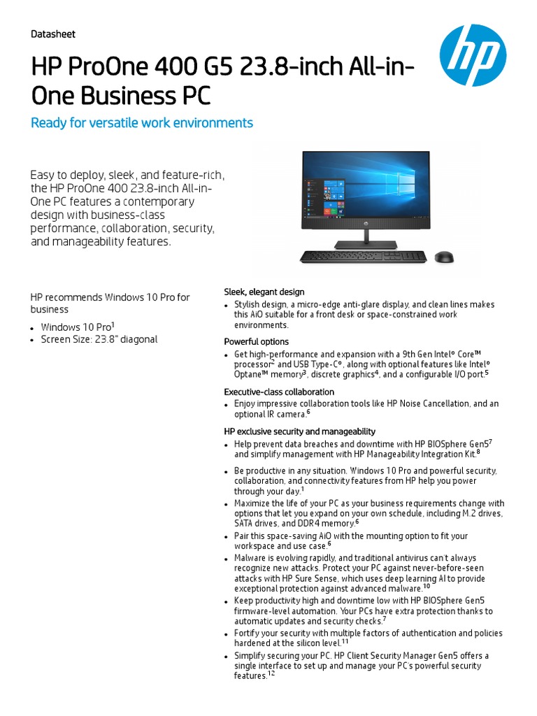 Hp Proone 400 G5 Aio Drivers edu.svet.gob.gt