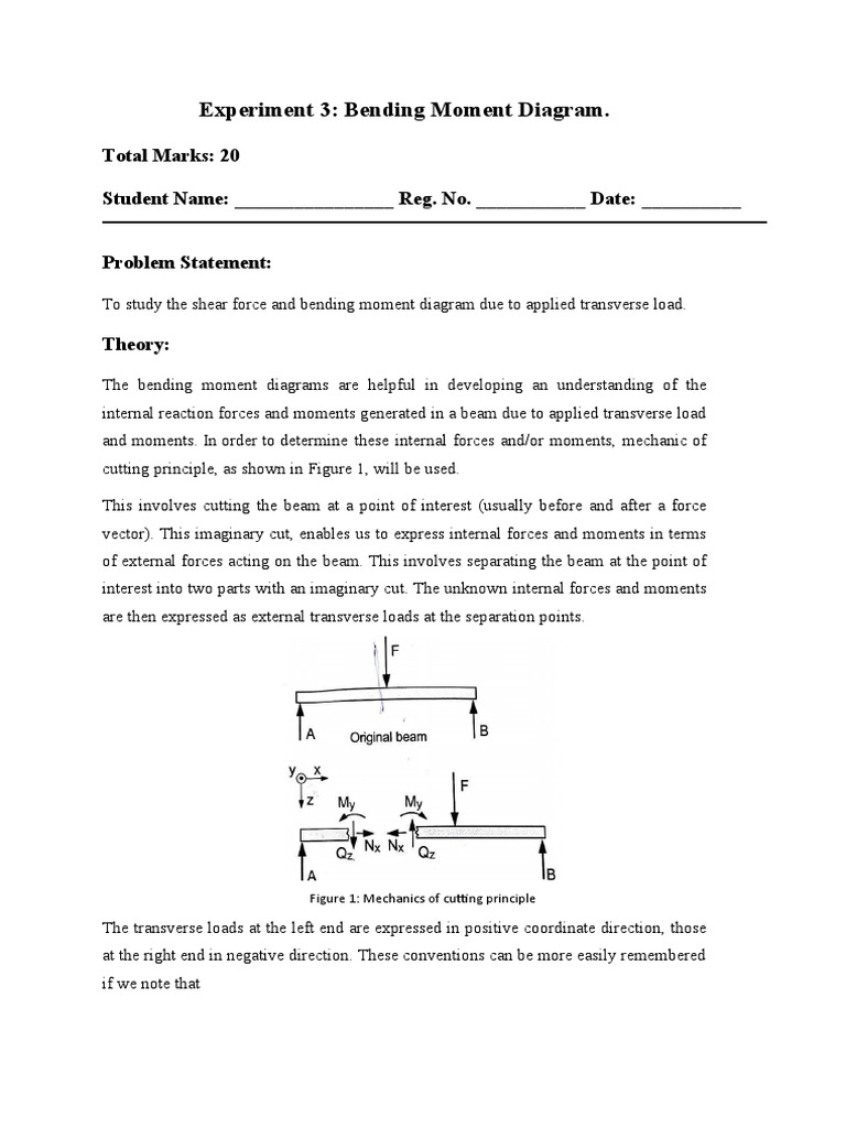 Lab 3 - Bending Moment Diagrams (Copy) | Download Free PDF | Bending ...