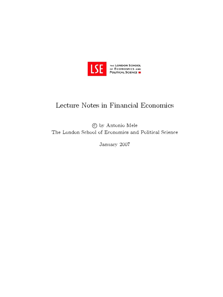 Financial Economics Lecture Notes | PDF | Yield Curve | General ...