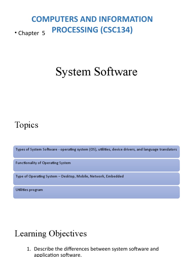 Chapter 5 - System Software | PDF | Operating System | Graphical User ...