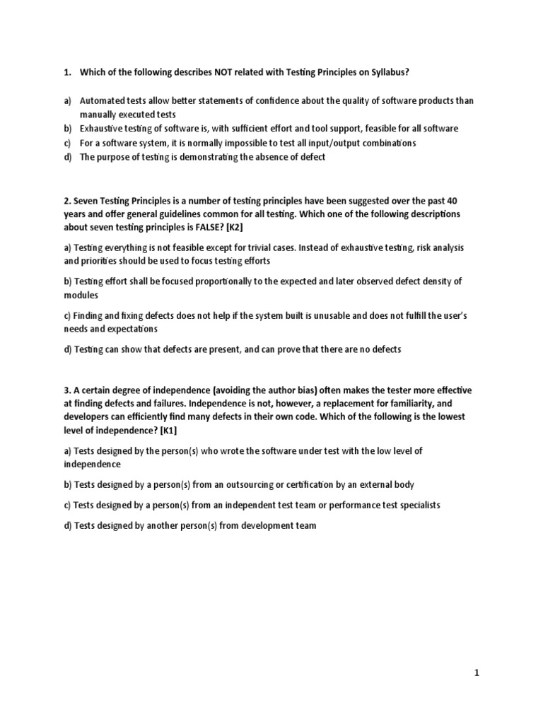 Testing Principles and Practices Overview | PDF | Software Testing ...