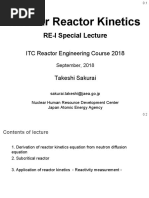 Nuclear Reactor Kinetics (RE-I Special Lecture) by Takeshi Sakurai