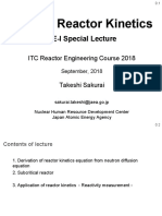Nuclear Reactor Kinetics (RE-I Special Lecture) by Takeshi Sakurai