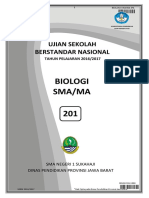 Soal USBN Paket 1 Biologi 2017