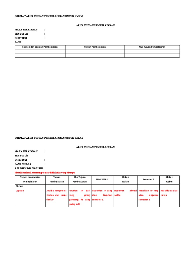 Format Alur Tujuan Pembelajaran ATP | PDF | Komputer