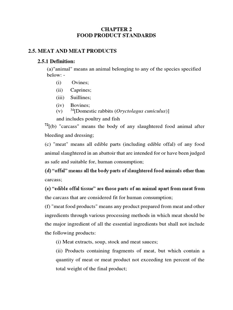 Standards for Meat Products | PDF | Curing (Food Preservation) | Meat