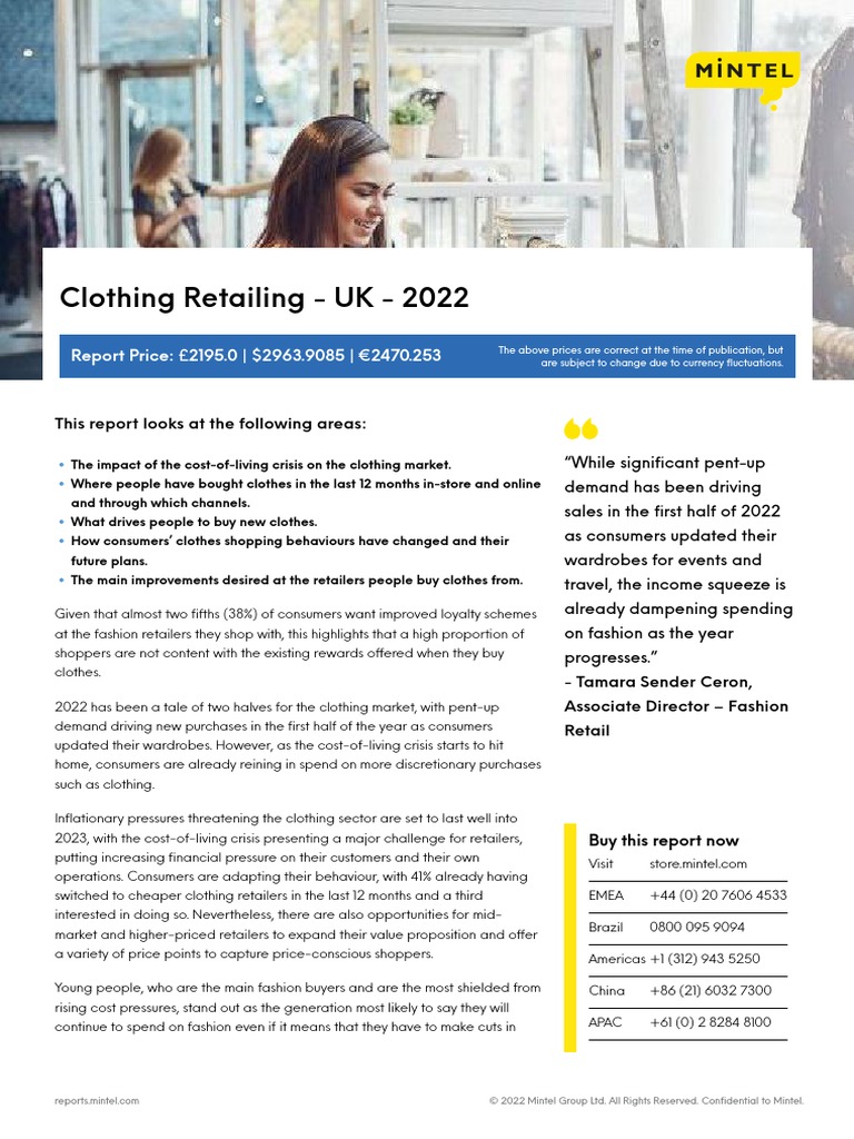 Clothing Retailing UK 2022 Brochure PDF Cost Of Living Retail