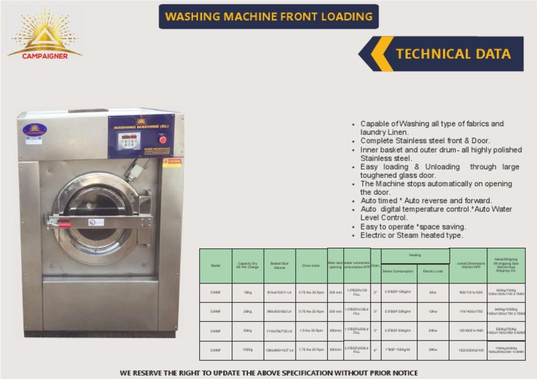 Commercial Laundry Equipment PDF Washing Machine Manufactured Goods