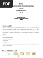 UPS (Uninterruptable Power Supply) : EEE 1217 Analog Electronics CSE'20