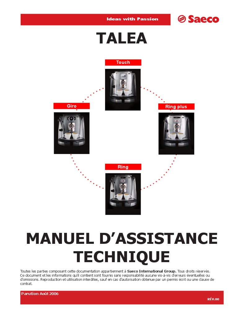 Manuel d'Assistance Technique Talea | PDF | Café | Moteur à vapeur