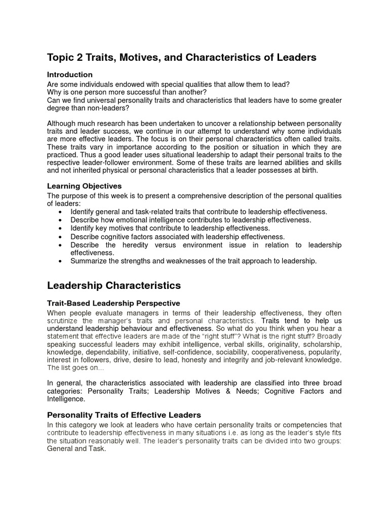 Three Key Leadership Attributes | PDF | Leadership | Emotional Intelligence