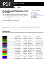 256 Colors - Cheat Sheet - Xterm, HEX, RGB, HSL