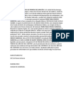 Acta Sucinta de Audiencia de Primera Declaración