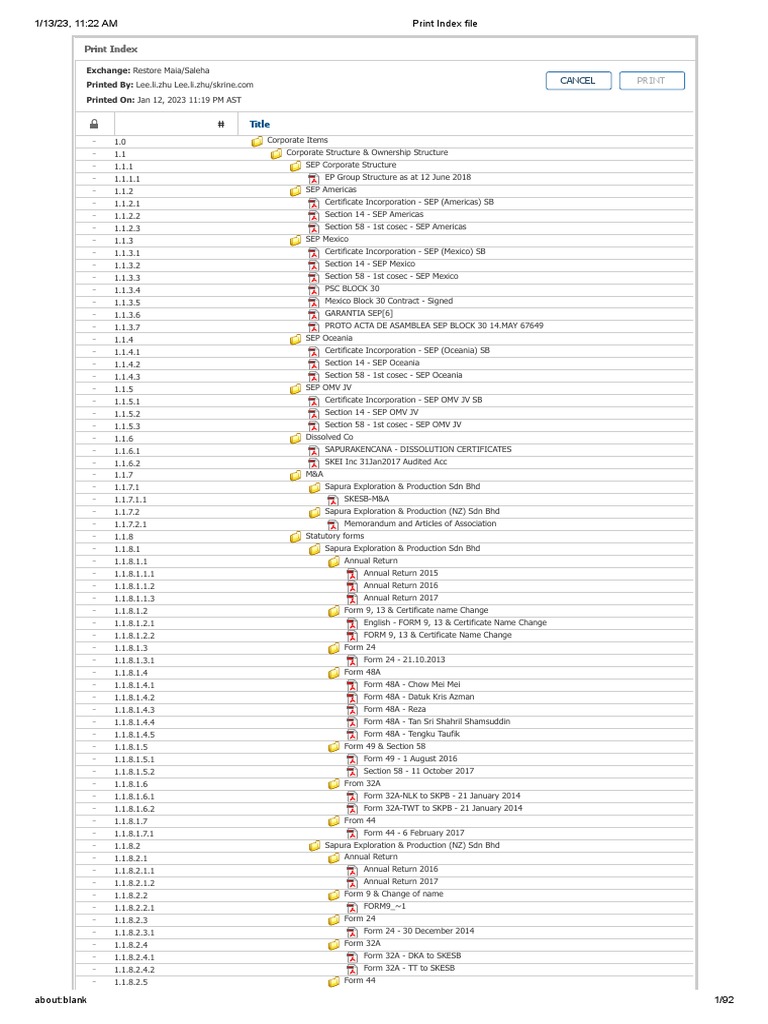 Document List Index | PDF | Insurance | Business