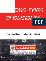 Baremo para Oposiciones: Conselleria de Sanitat