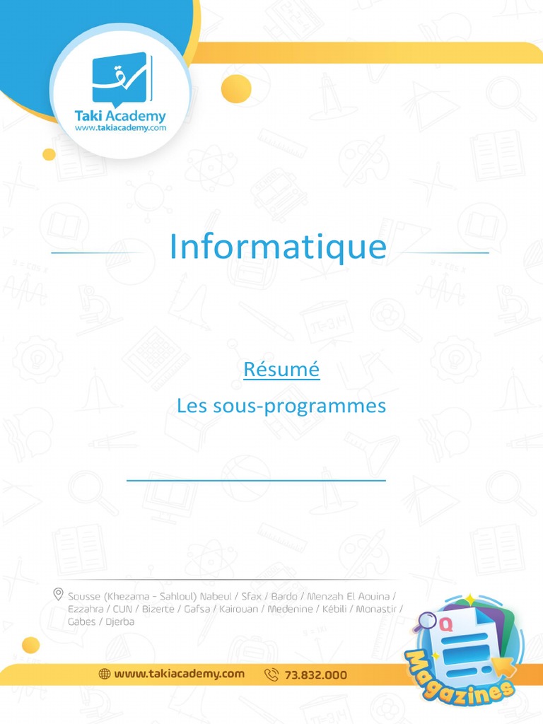 Sous-programmes en algorithme et Python | PDF | Ingénierie informatique ...