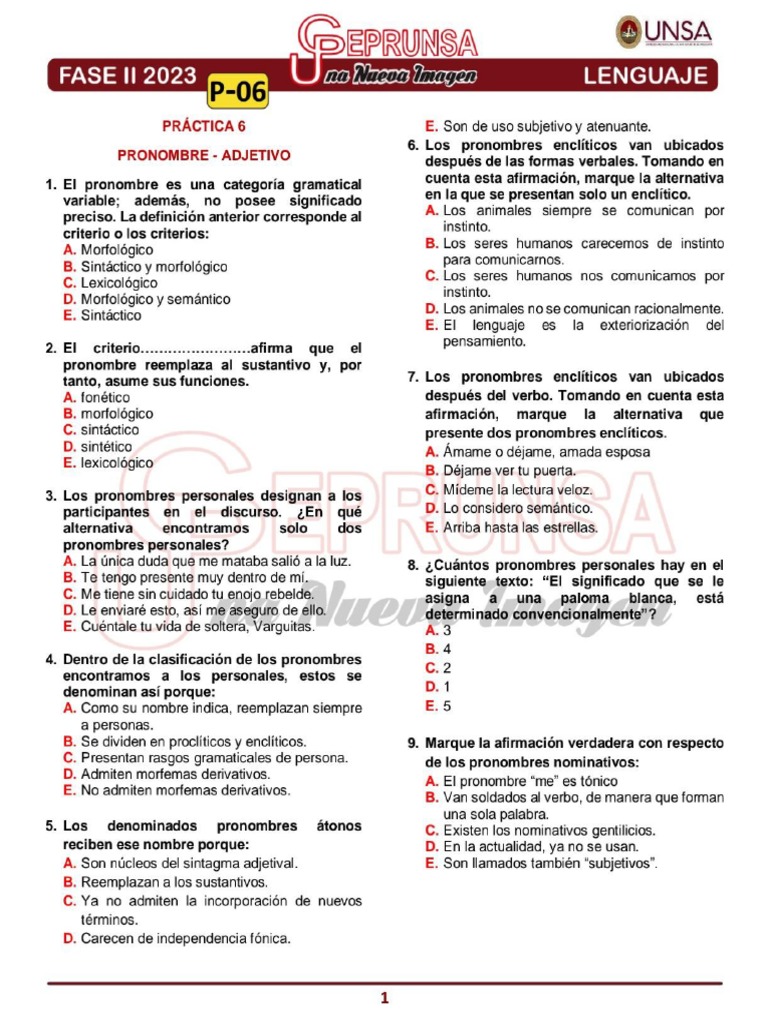 P - 06 Lenguaje Ceprunsa 2da Fase | PDF