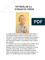 Cómo Controlar La Impulsividad en Los Niños