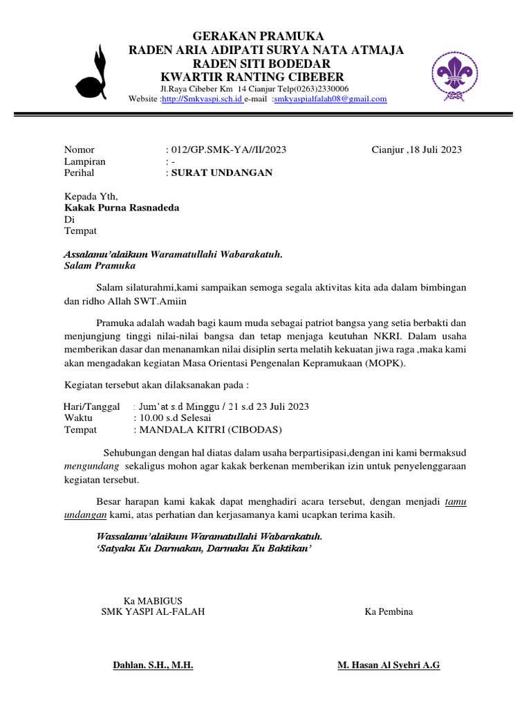 SURAT UNDANGAN PURNA | PDF