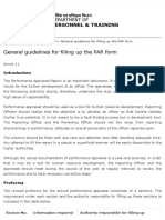 General Guidelines For Filling Up The PAR Form - Department of Personnel & Training