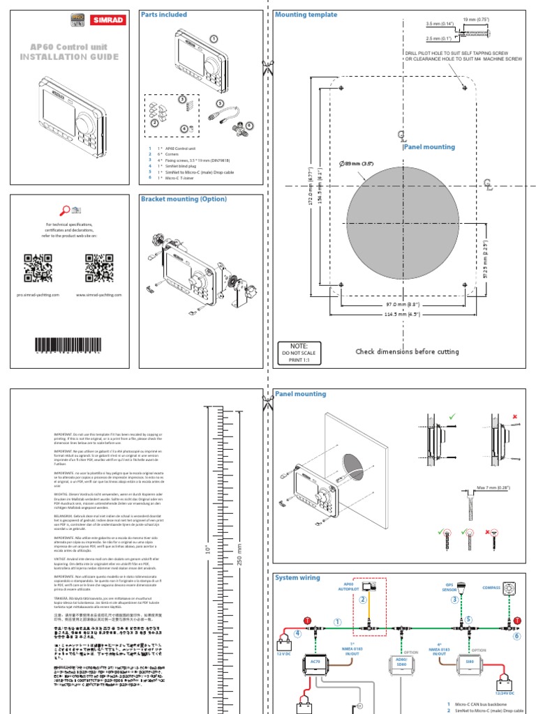 AP60 Control Unit Installation Guide Parts Included Mounting Template