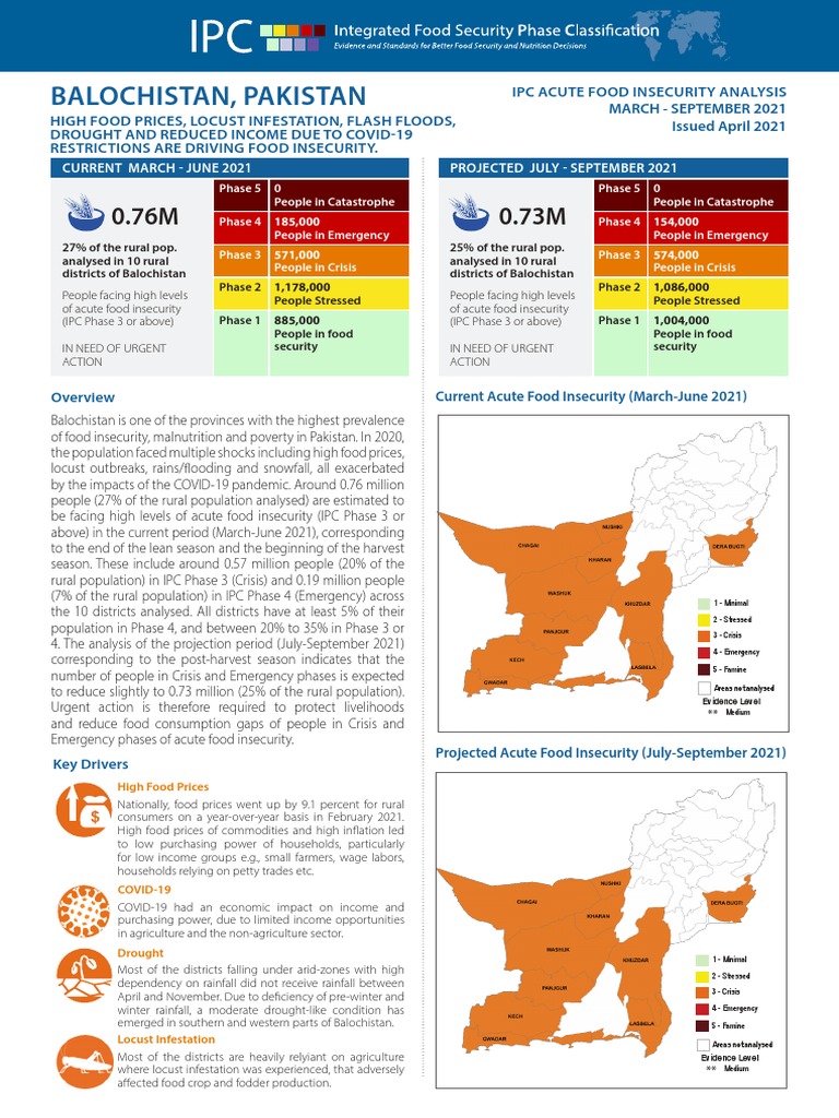 IPC Acute Food Insecurity Analysis-Final Report-Balochistan-1 | PDF ...