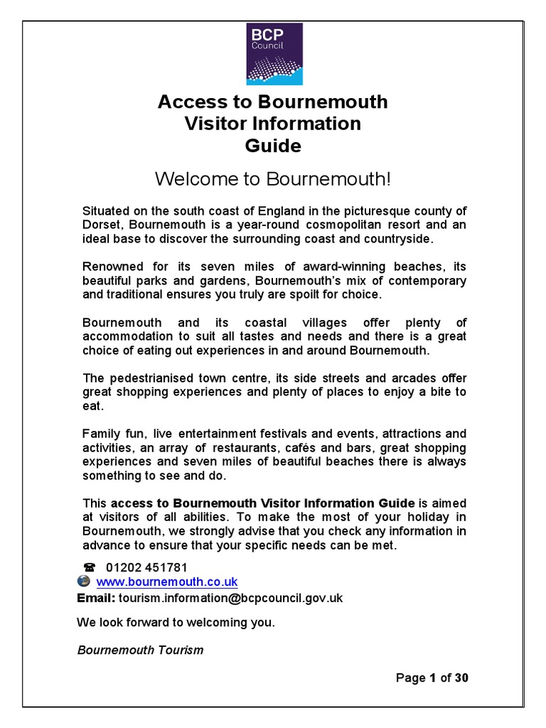 Accessible Days Out in Bournemouth | PDF | Wheelchair | Accessibility