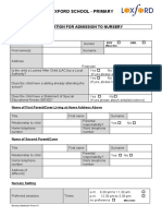 Nursery School Admission Form