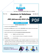Answers & Solutions JEE - (Advanced) - 2023 Paper-2 (FINAL)