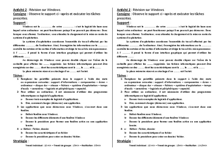 Activité 2 - TG3-2018-2019 | PDF | Système d'exploitation | Application