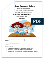 Science Holiday Homework Class 6