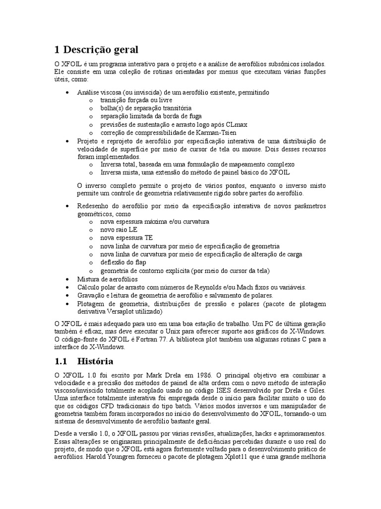 Guia do XFOIL para Análise de Aerofólios | PDF | Camada limite | Cálculo