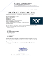 Certificado de Operatividad de Retroexcavadora John Deere204