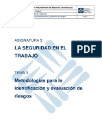 Tema 3. Metodologías para La Identificacion y Evaluacion de Riesgos