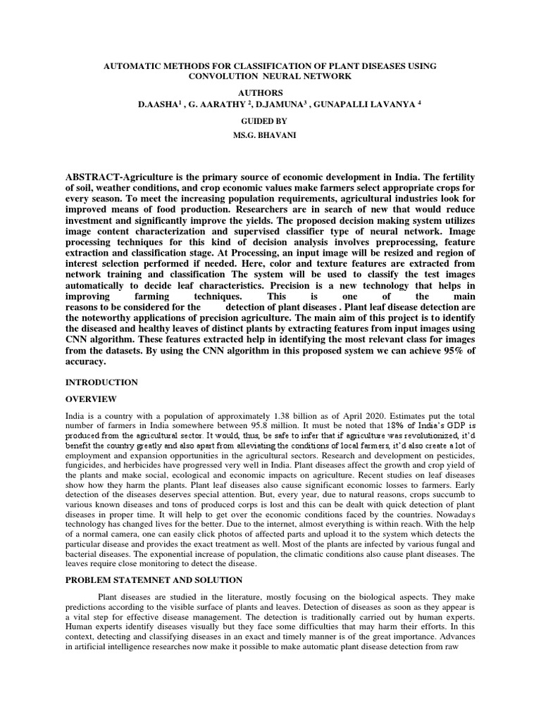 CNN-Based Plant Disease Detection | PDF | Artificial Neural Network ...