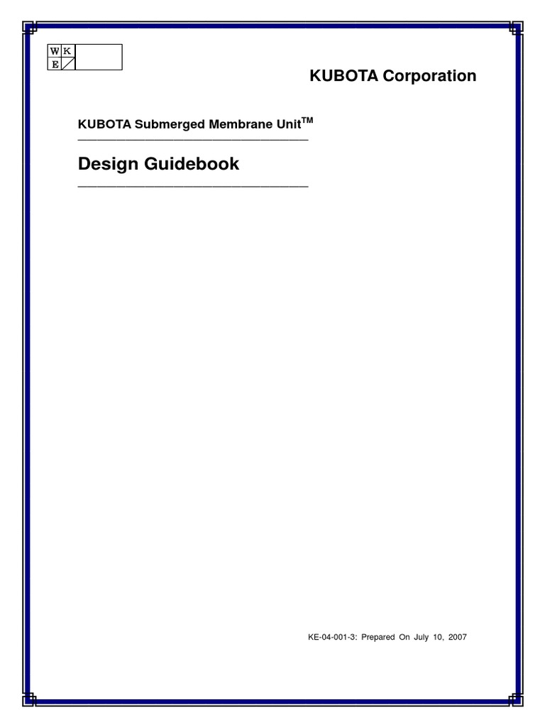 KUBOTA MBR Design Guidebook | PDF | Sewage Treatment | Pump
