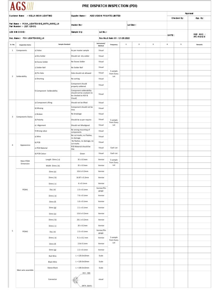 PCB Quality Inspection Checklist | PDF | Printed Circuit Board ...