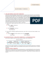 Oraciones Simples y Compuestas para Tercer Grado de Secundaria