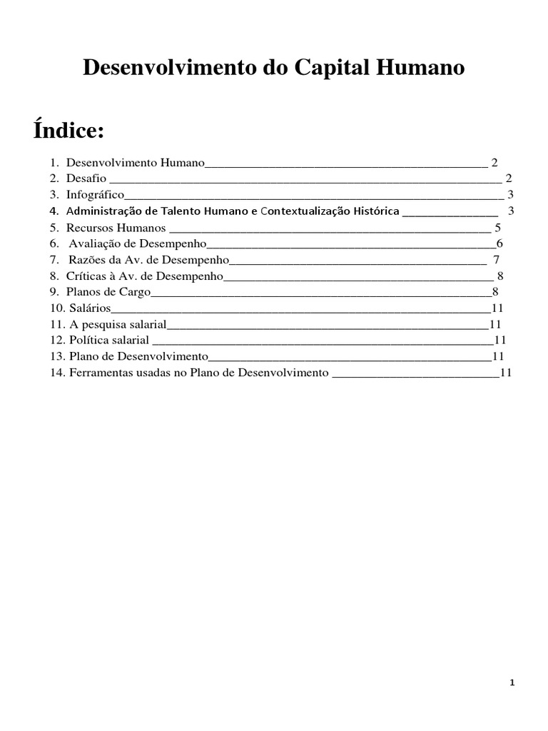 Desenvolvimento Do Capital Humano Pdf Gestão De Recursos Humanos