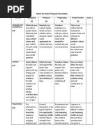 1 Rubric For Project Proposal Presentation