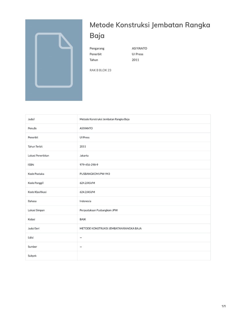 Metode Konstruksi Jembatan Rangka Baja Pdf