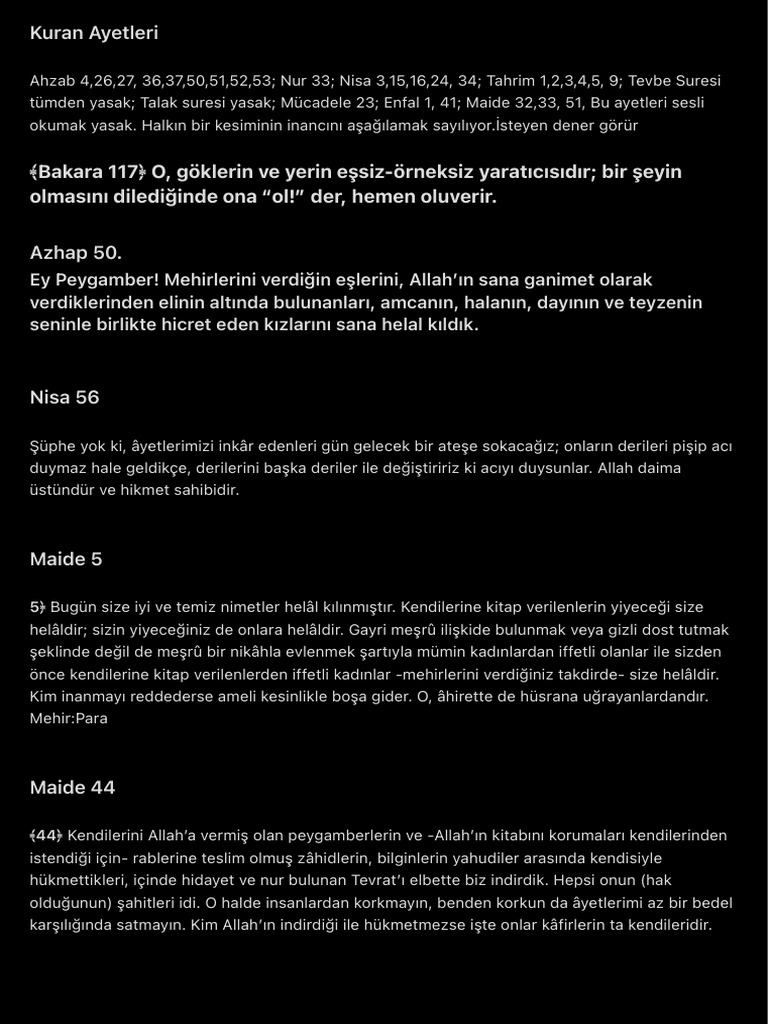 Kuran Ayetleri PDF