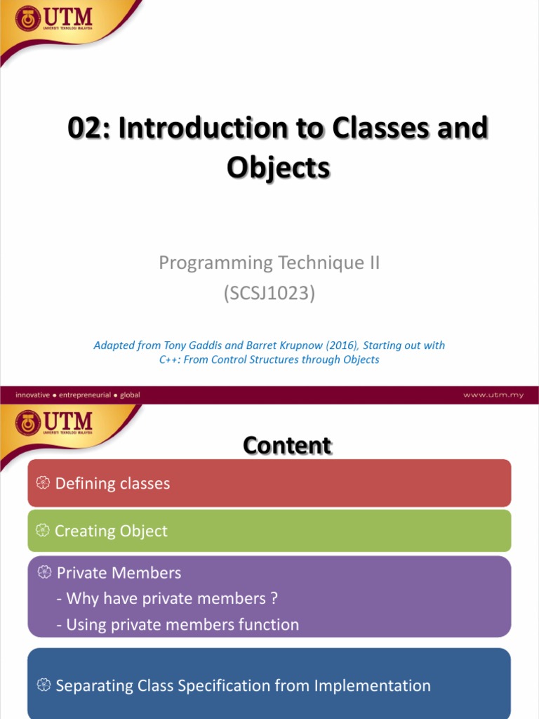 02-Introduction To Classes and Objects | PDF | Class (Computer ...