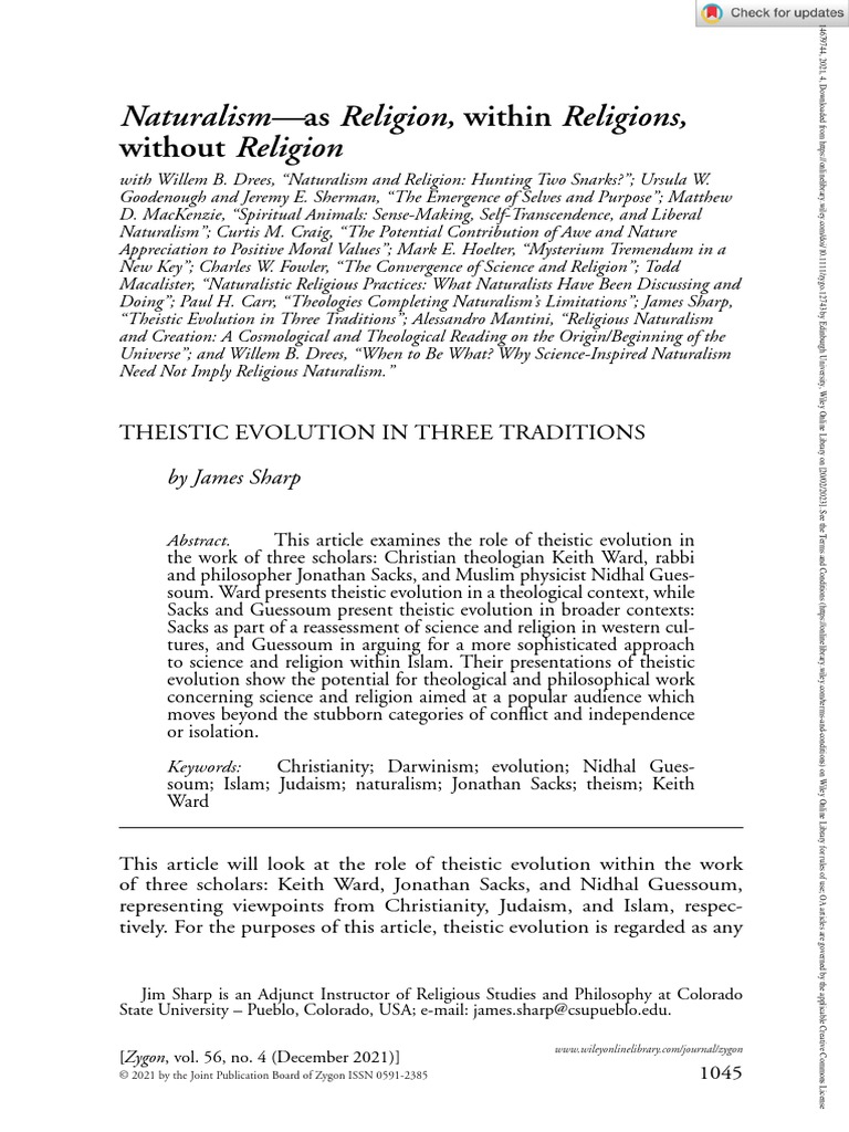Theistic Evolution Across Three Faiths | PDF | Faith | God