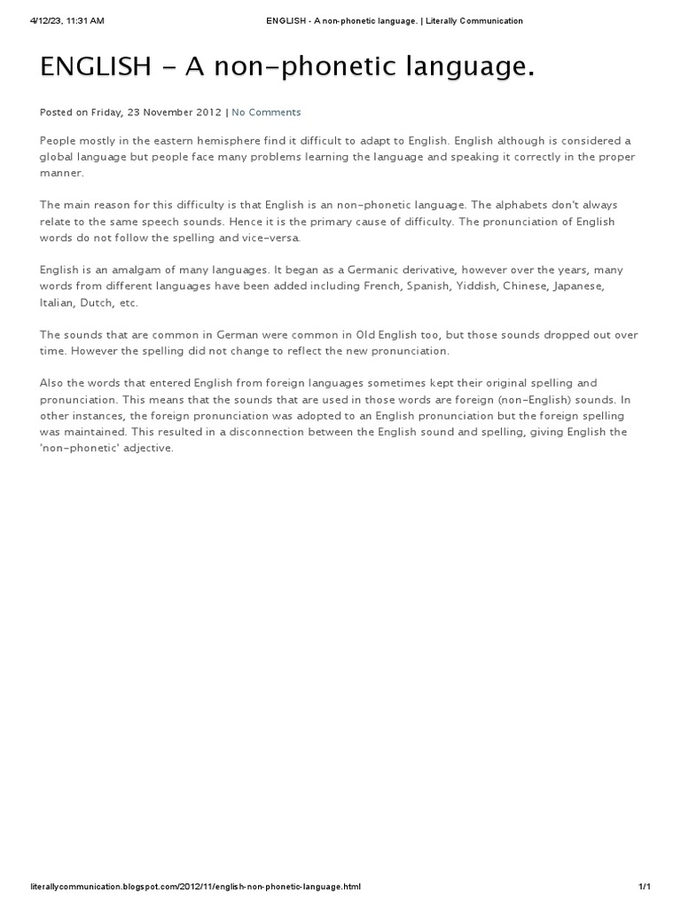 IS ENGLISH REALLY A NON TONAL LANGUAGE intelligence overview